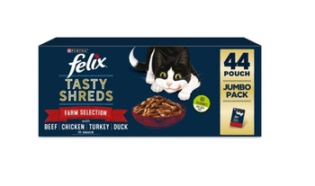 Felix Tasty Shreds v omáčke MIX MEAT sáčok 44x85g