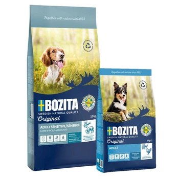 BOZITA Original Sensitive Digestion 12kg + BOZITA Original Adult Classic 3kg GRATIS