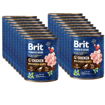 Brit Premium by Nature Kuracie mäso s kuracími srdiečkami 18x800g