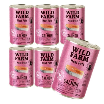 WILD FARM Pate Salmon 6x400g - bezlepkové krmivo pre mačky