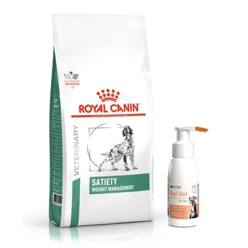 Royal Canin Veterinary Diet Dog Satiety 12 kg & prípravok na starostlivosť o uši pre psov 75 ml