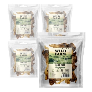 Psí maškrta WILD FARM jahňacie uši 4x300g