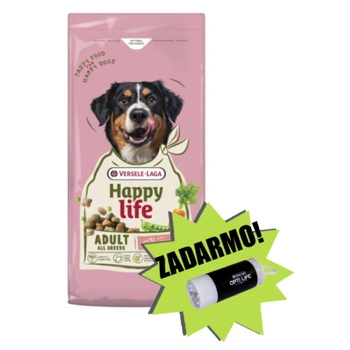VERSELE-LAGA Happy Life Adult with Lamb 12,5kg- krmivo pre dospelé, veľké psy s jahňacím mäsom + Dávkovač vrecúšok na hovienka s baterkou ZADARMO!