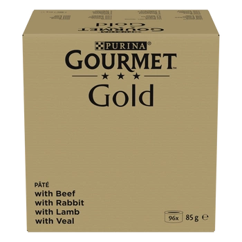 Purina Gourmet Gold Mus mix 96x85g (hovädzie, králičie, jahňacie, teľacie)
