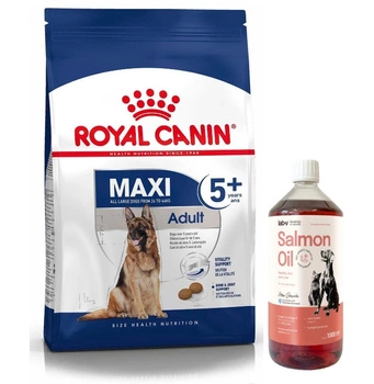 ROYAL CANIN Maxi Adult 5+ 15 kg + LAB V Lososový olej pre psov a mačky 1000ml