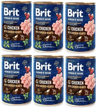 Brit Premium by Nature Kuracie mäso s kuracími srdiečkami 6x800g