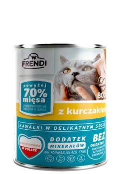 Frendi kúsky v jemnej omáčke s kuracím mäsom 800 g pre mačky