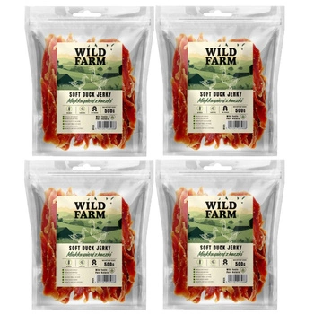 WILD FARM mäkké kačacie prsia 4x500g pre psa & WILD FARM mäkké kuracie prasa 2x80g pochúťka pre psa