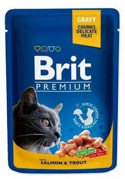 BRIT Cat Premium s lososom a pstruhom v omáčke 100 g