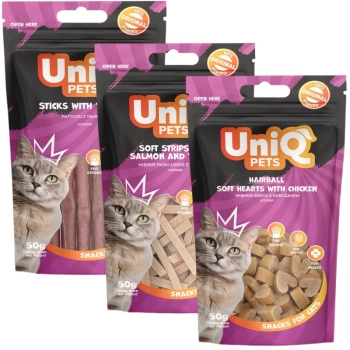Sada maškŕt pre mačky UNIQ PETS 3x50g