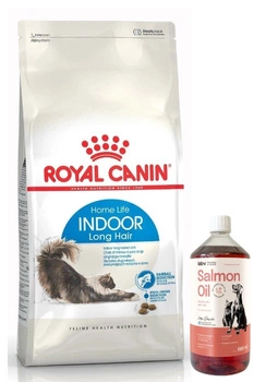 ROYAL CANIN Indoor Long Hair 10kg + LAB V Lososový olej pre psov a mačky 1000ml