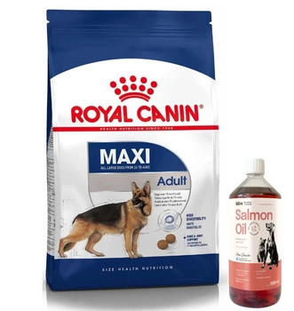 ROYAL CANIN Maxi Adult 15kg + LAB V Lososový olej pre psov a mačky 1000ml