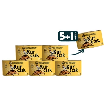 Paka Zwierzaka- kuracie mokré krmivo 5x200g + 1 GRATIS