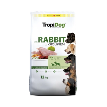 TROPIDOG Premium Adult stredné a veľké plemená bohaté na králika a ryžu 12kg