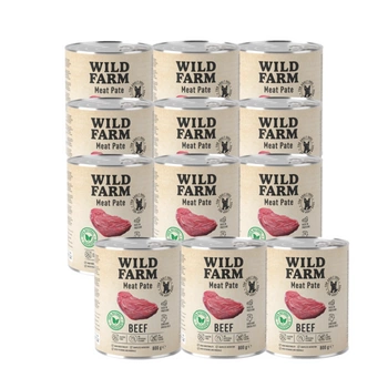 WILD FARM Hovädzia paštéta 12x800g bezlepkové krmivo pre psov