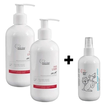 OVER ZOO Liver 2x250ml + OVER ZOO Zvieracie mydlo v spreji 50ml ZDARMA!