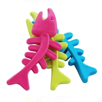 NUXIE® Gumová hračka pre psa v tvare rybieho skeletu, 12,5 cm