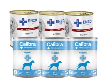 Calibra VD Dog Hepatic 3x400 g + ENZO VET Hepatic na ochorenia pečene pre psov 3x400g