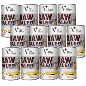 Vetexpert RAW PALEO adult moriak 12x400g - morčacia konzerva
