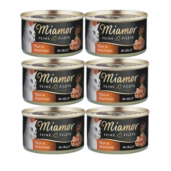 Miamor Feine Filets v želé - mokré krmivo pre mačky s tuniakom a vajcom 6x100g konzerva
