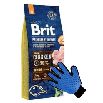 BRIT Premium By Nature Junior M 15kg + ZADARMO česacia rukavica!