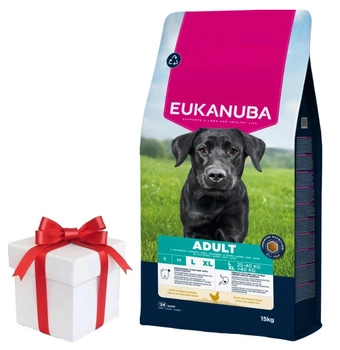 EUKANUBA krmivo pre dospelých kurčiat veľkých plemien 15 kg + Prekvapenie pre psa zadarmo!