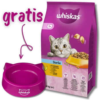 Whiskas Adult Sterile Chicken 14 kg + ZADARMO MISKA PRE MAČKY!!!