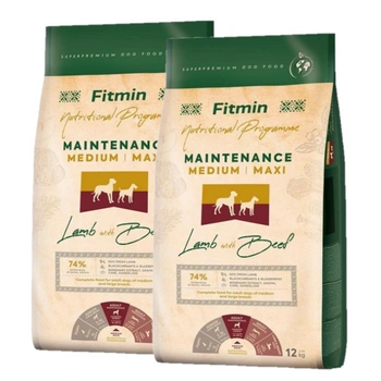 FITMIN Medium Maxi Maintenance Lamb&Beef 2x12kg