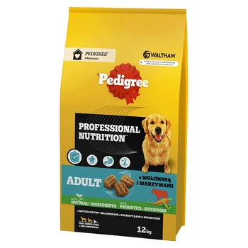 PEDIGREE® Adult Professional Nutrition 12 kg s hovädzím mäsom a zeleninou - suché kompletné krmivo pre dospelé psy veľkých a stredných plemien