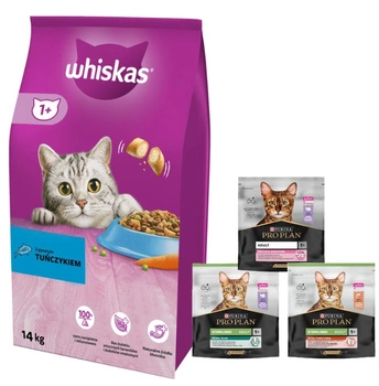 Whiskas granule s tuniakom 14 kg + krmivo pre mačky 400g ZDARMA! (náhodná príchuť)