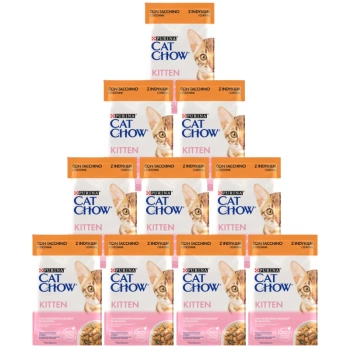 CAT CHOW Krmivo pre mačiatka s morkou a cuketou v želé 10x85g