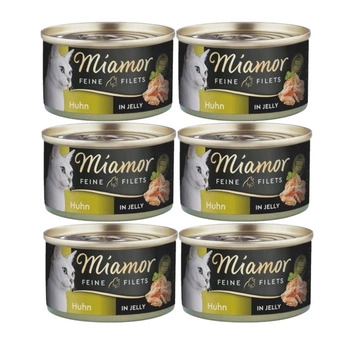 Miamor Feine Filets in želé - mokré krmivo pre mačky s kuracím mäsom 6x100 g konzerva