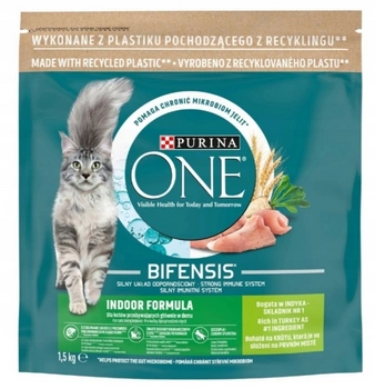 Purina One Indoor Cat Adult Food s morčacím mäsom pre mačky 1,5kg