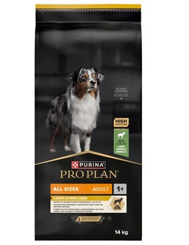 PRO PLAN Light Sterilised krmivo pre dospelých psov všetkých veľkostí bohaté na hovädzie mäso 14 kg