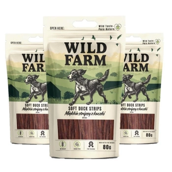 WILD FARM Mäkké kačacie prúžky 3x80g psia maškrta