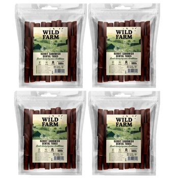 WILD FARM Zubné tuby s králikom 4x500g Psí maškrta