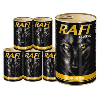 RAFI CLASSIC ADULT 45% mäsové hydinové konzervy v omáčke pre dospelé psy 6x1240g