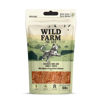 WILD FARM 50 g Kuracie a tresčie lupienky 50 g mačacie maškrty