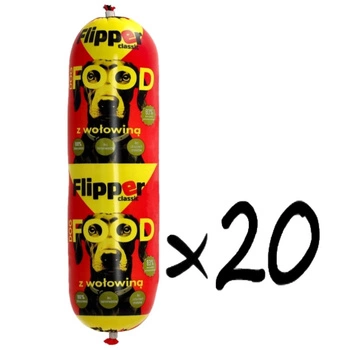 DOLINA NOTECI FLIPPER Klasické s hovädzím mäsom pre psov 20x900g