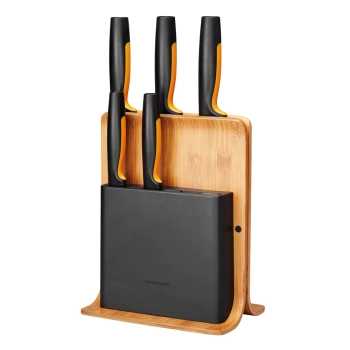 Sada 5 nožov Fiskars v bambusovom bloku