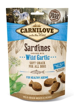 Carnilove Semi Moist Snack, sardinky a medvedí cesnak 200 g