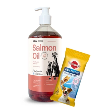 LAB V Lososový olej pre psy a mačky 1000ml + GRATIS