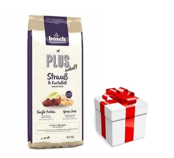 Bosch Plus Adult Pštros a zemiaky 12,5kg + Prekvapenie pre vášho psa ZDARMA