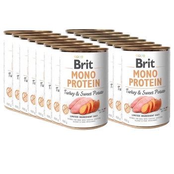BRIT MONO PROTEIN TURECKO & SLADKÉ POTRAVINY 18x400g
