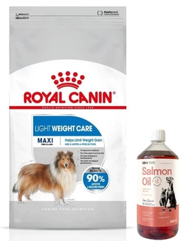 ROYAL CANIN CCN Maxi Light Weight Care 12kg + LAB V Lososový olej pre psov a mačky 1000ml