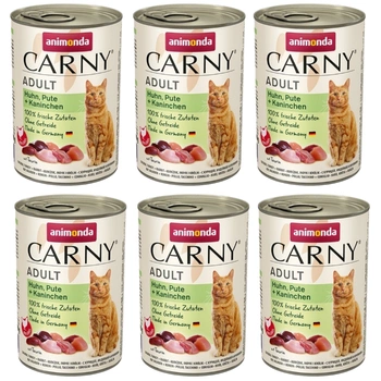 ANIMONDA Cat Carny Adult príchuť: kura, moriak, králik 6x400g