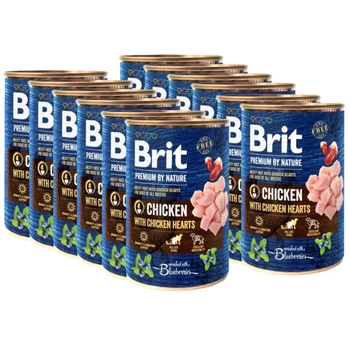 Brit Premium by Nature Kuracie mäso s kuracími srdiečkami 12x400g