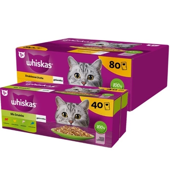 WHISKAS Sáčky pre dospelých 120 x 85 g Mix príchutí