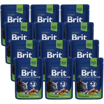 Brit cat Premium s kuracím mäsom v omáčke pre kastráty 12x100 g