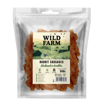 Psí maškrta WILD FARM s králičími klobásami 500g
